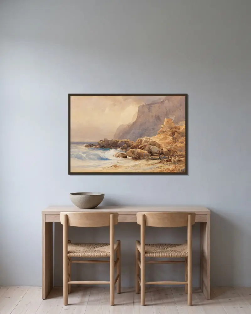 Kleiner Hafen, Capri von Edward Theodore Compton gerahmt an einer Wand