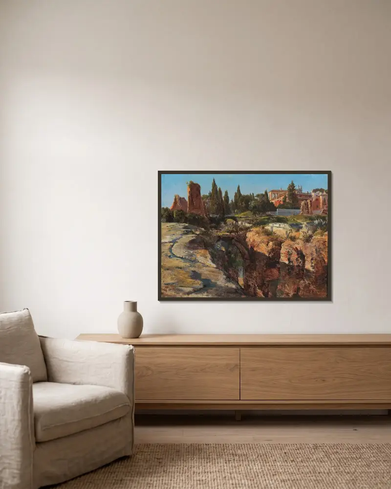 Palatin in Rom von Edward Theodore Compton gerahmt an einer Wand