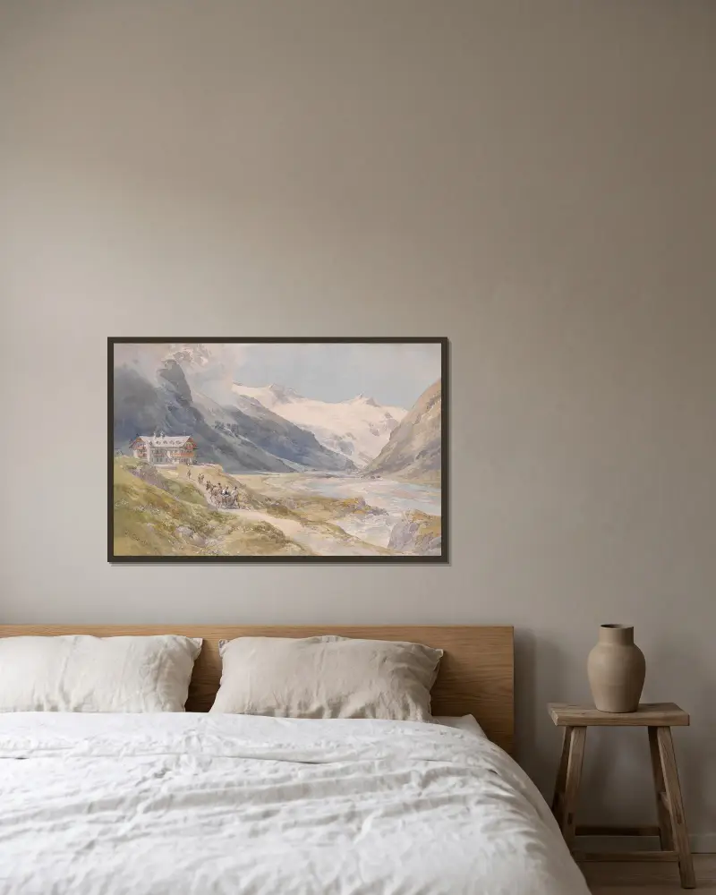 Pasterze von Edward Theodore Compton gerahmt an einer Wand