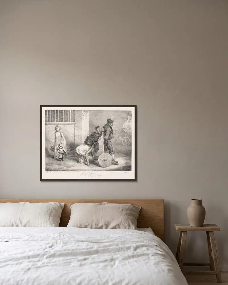 En förlamad kvinna av Théodore Géricault inramad på en vägg