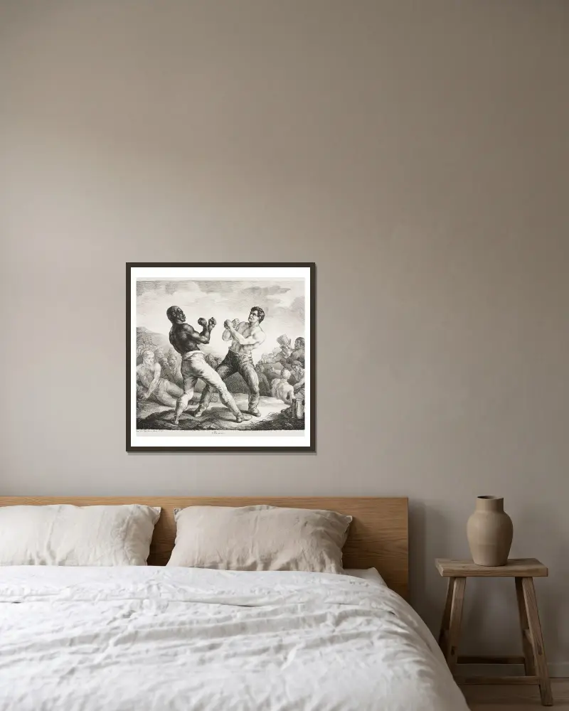 Boxer von Théodore Géricault gerahmt an einer Wand