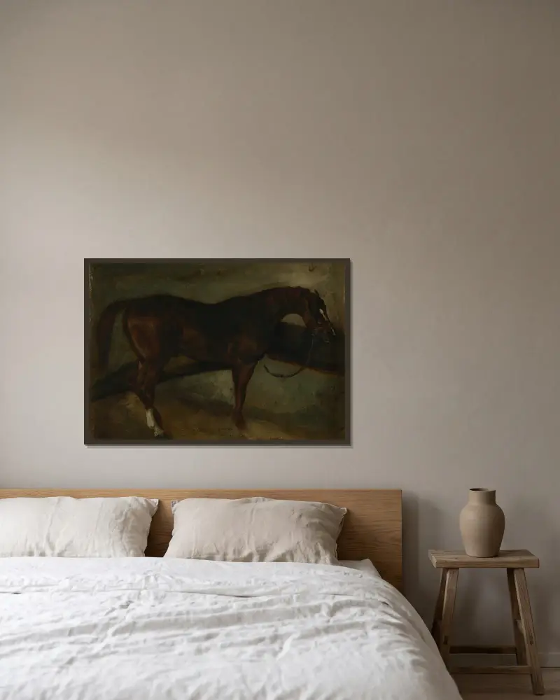 Brązowy koń, Théodore Géricault w ramie na ścianie