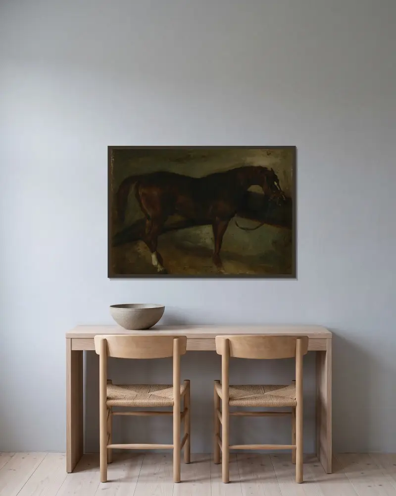 Brązowy koń, Théodore Géricault w ramie na ścianie