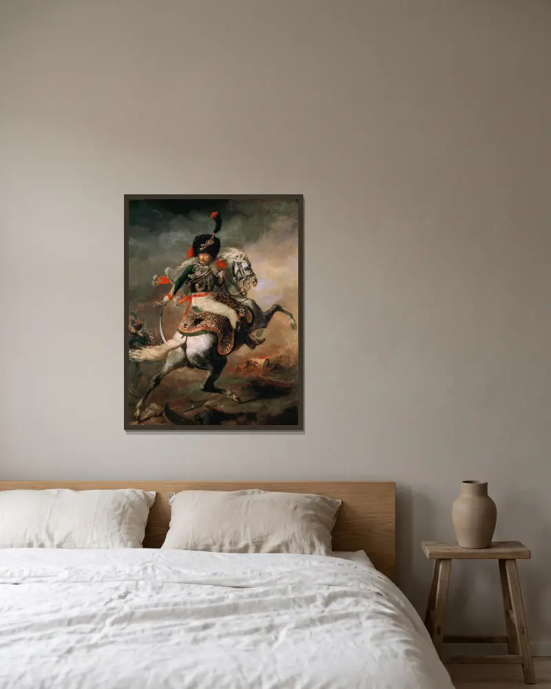 Útočící myslivec, Théodore Géricault v rámu na stěně