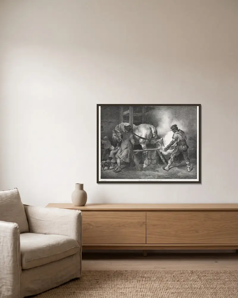 Vlámský kovář, Théodore Géricault v rámu na stěně