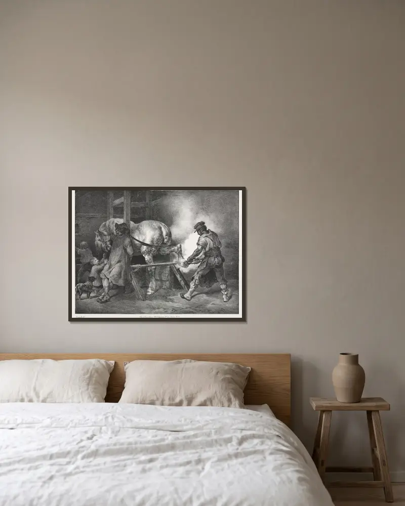 Vlámský kovář, Théodore Géricault v rámu na stěně