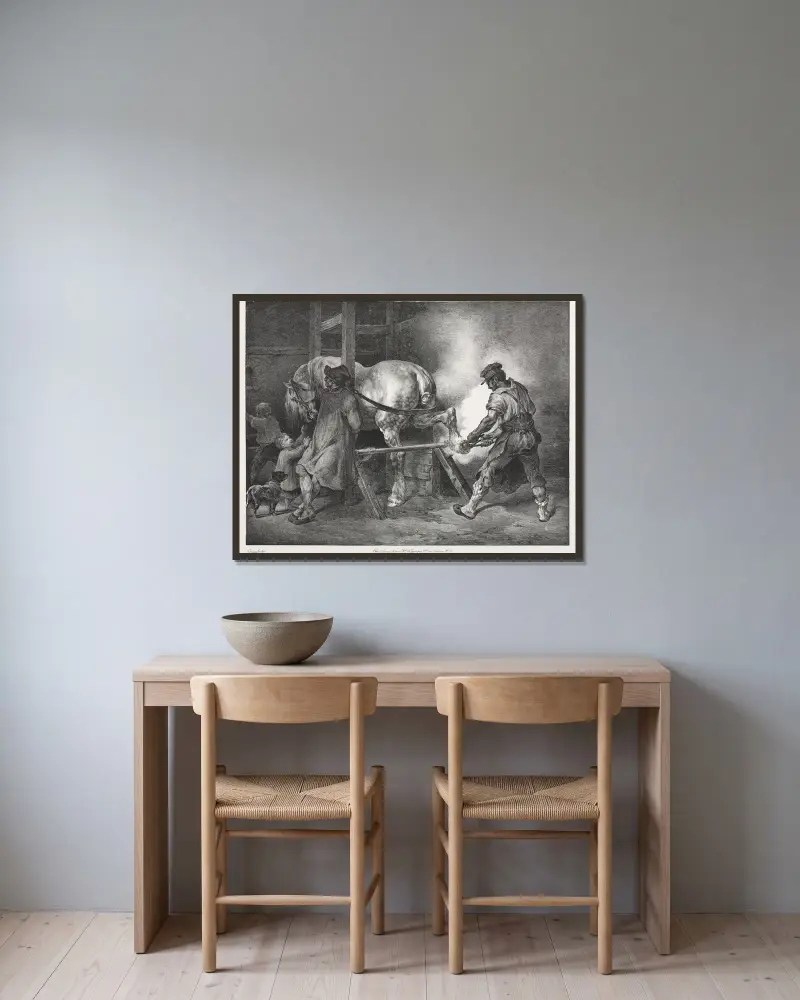 Vlámský kovář, Théodore Géricault v rámu na stěně