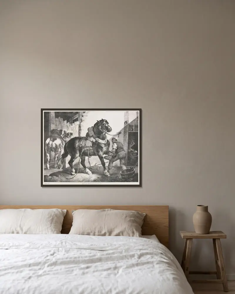 Den franske smeden av Théodore Géricault inramad på en vägg