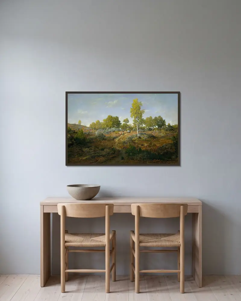 Ścieżka wśród skał, prawdopodobnie 1861, Théodore Rousseau w ramie na ścianie