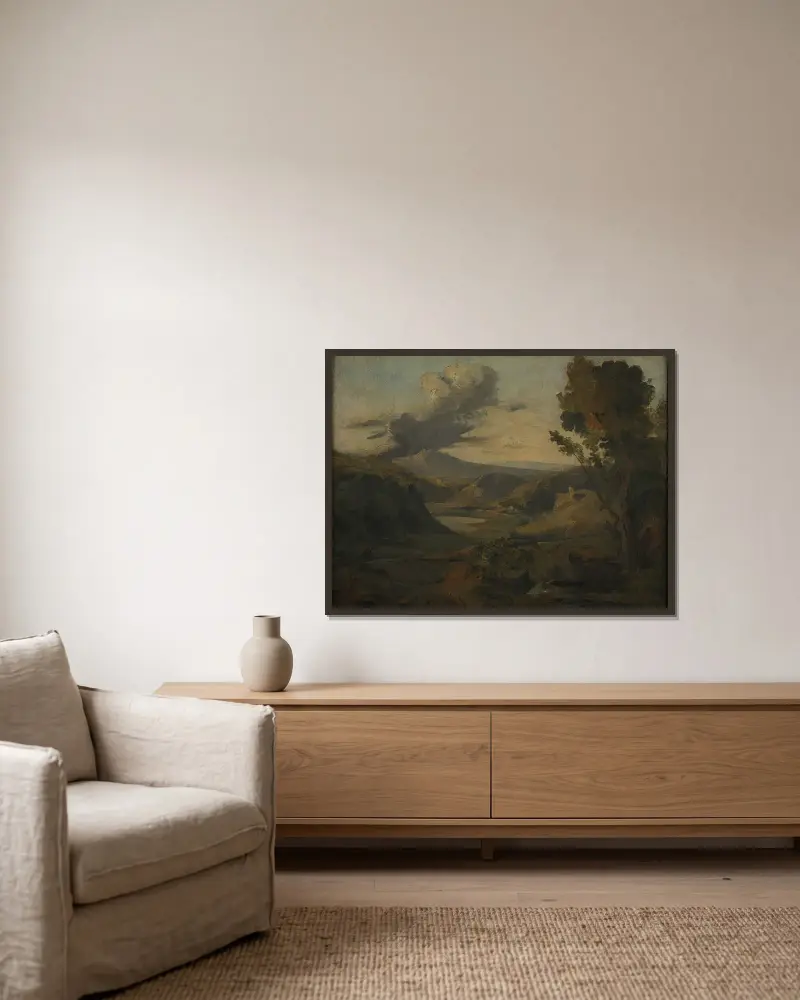 Krajina (Auvergne), 1830, Théodore Rousseau v rámu na stěně