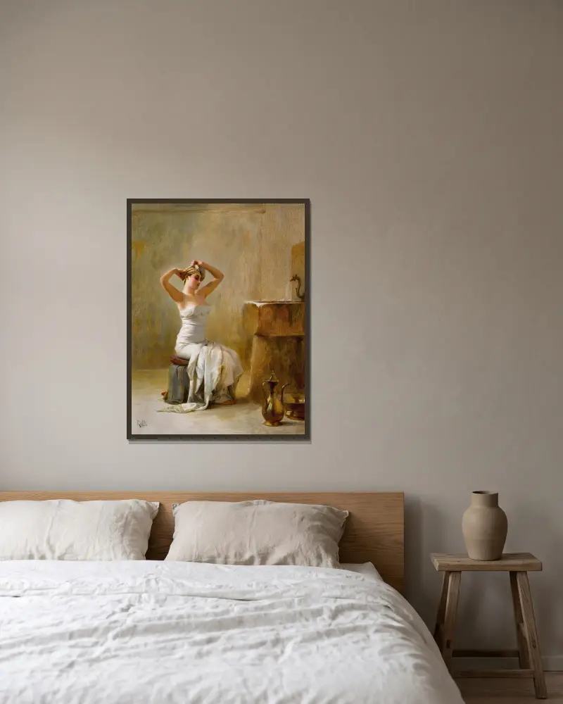 Nach dem Bad von Theodoros Ralli gerahmt an einer Wand