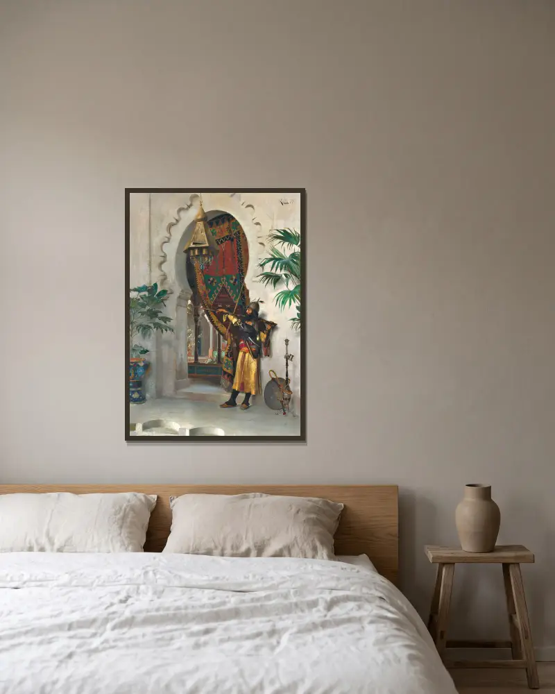Die Wache von Theodoros Ralli gerahmt an einer Wand