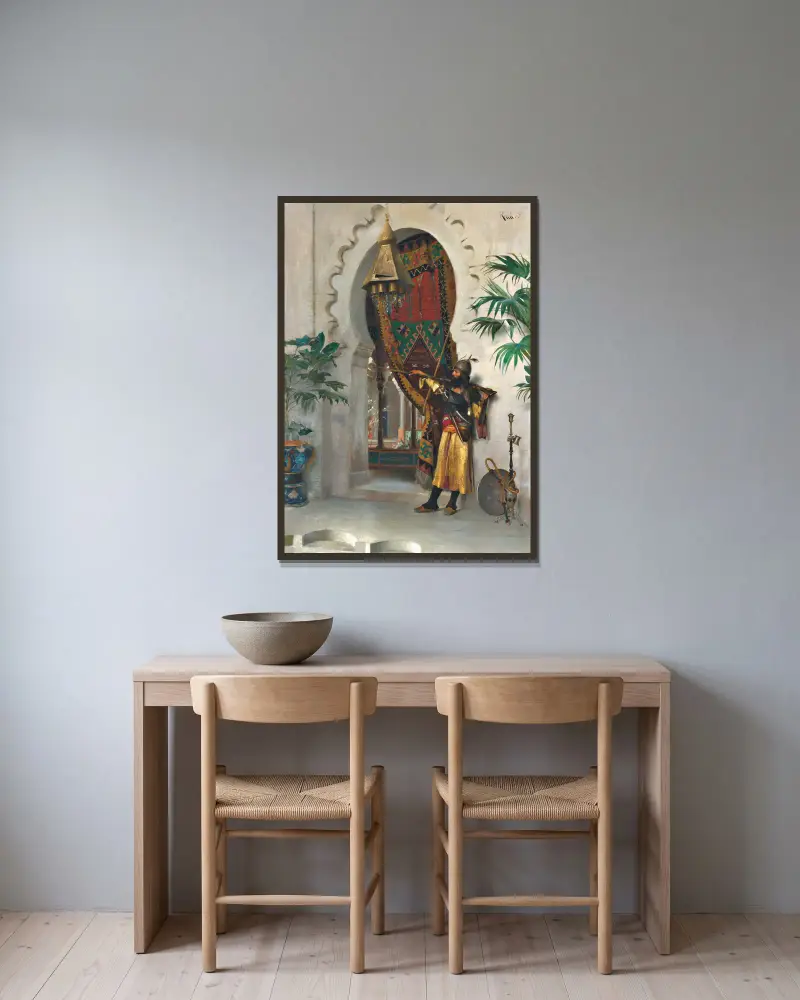 Die Wache von Theodoros Ralli gerahmt an einer Wand