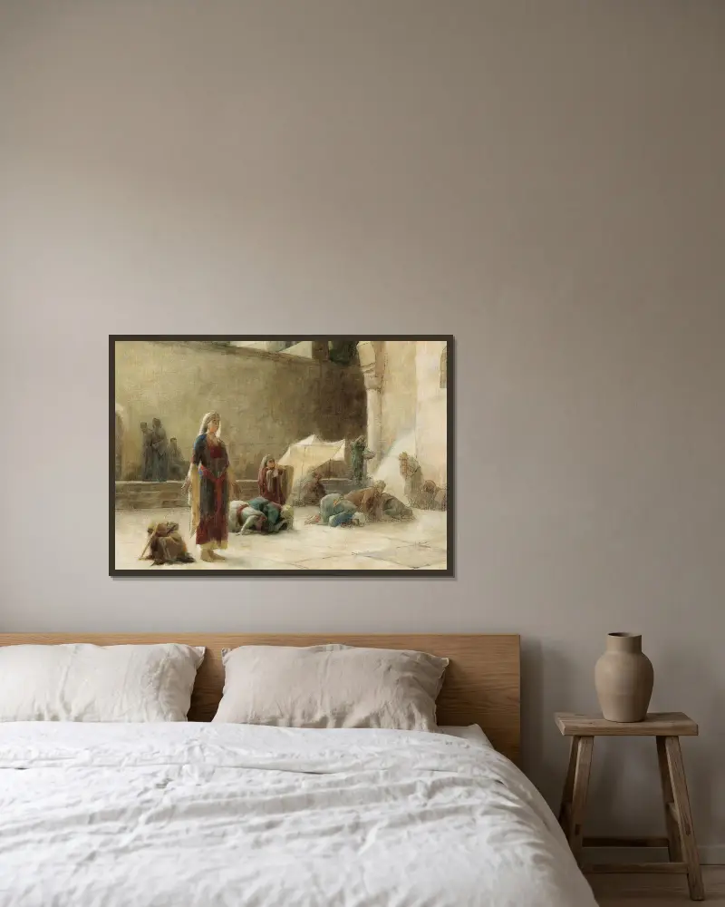 Le Parvis Du Saint Sepulcre a Jerusalem av Theodoros Ralli inramad på en vägg