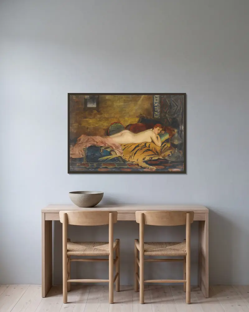 Liegender Akt von Theodoros Ralli gerahmt an einer Wand