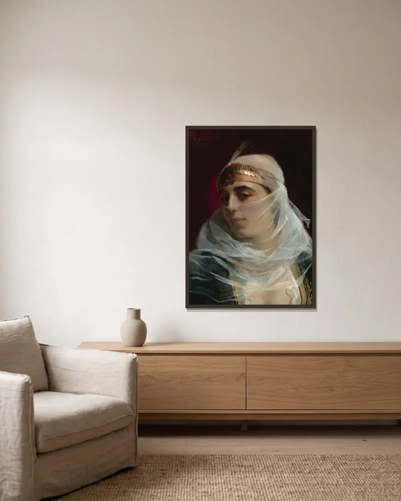 Turkish Woman av Theodoros Ralli inramad på en vägg