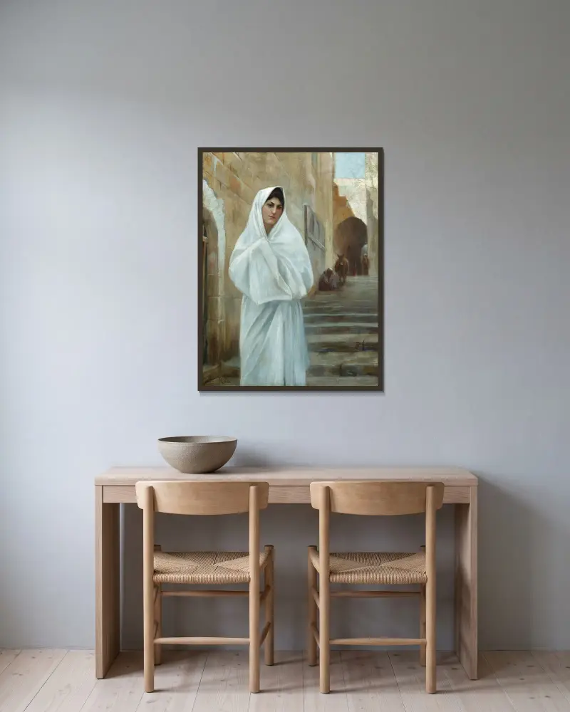 Young Girl, Jerusalem av Theodoros Ralli inramad på en vägg