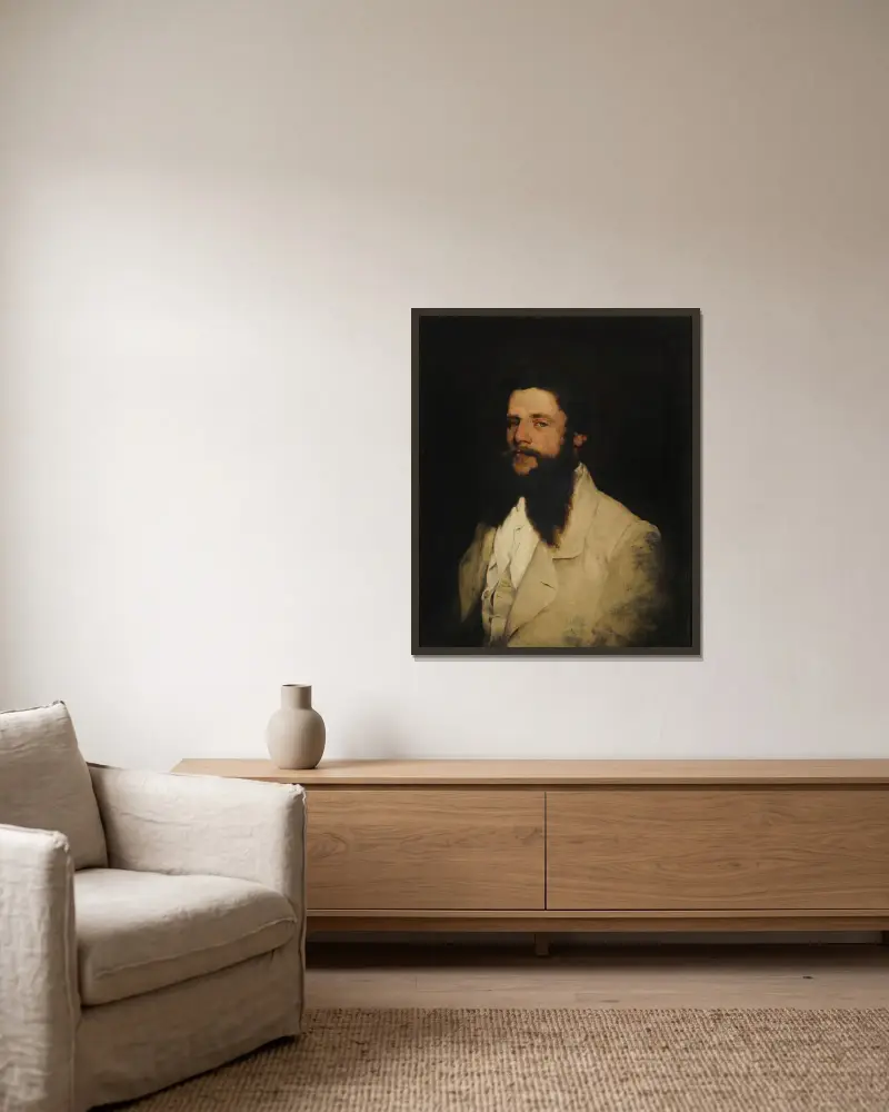 Man från epoken av Théodule Ribot inramad på en vägg