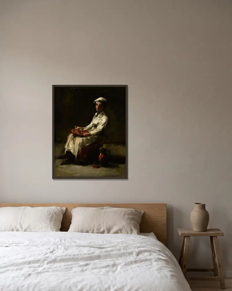 Ung kock av Théodule Ribot inramad på en vägg