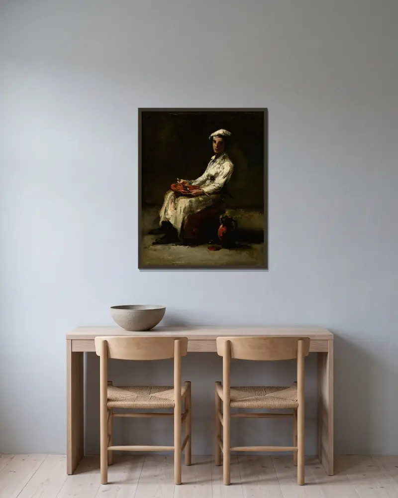Ung kock av Théodule Ribot inramad på en vägg