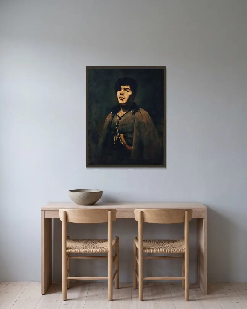 Junger Hirte av Théodule Ribot inramad på en vägg