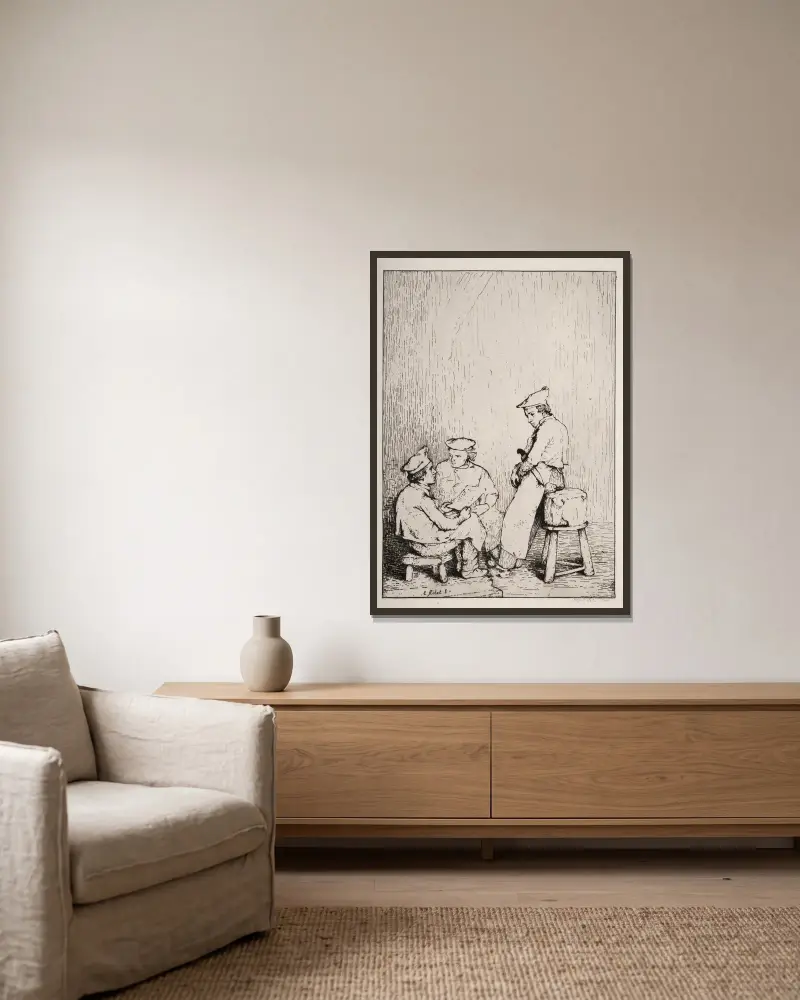 Die Karte von Théodule Ribot gerahmt an einer Wand
