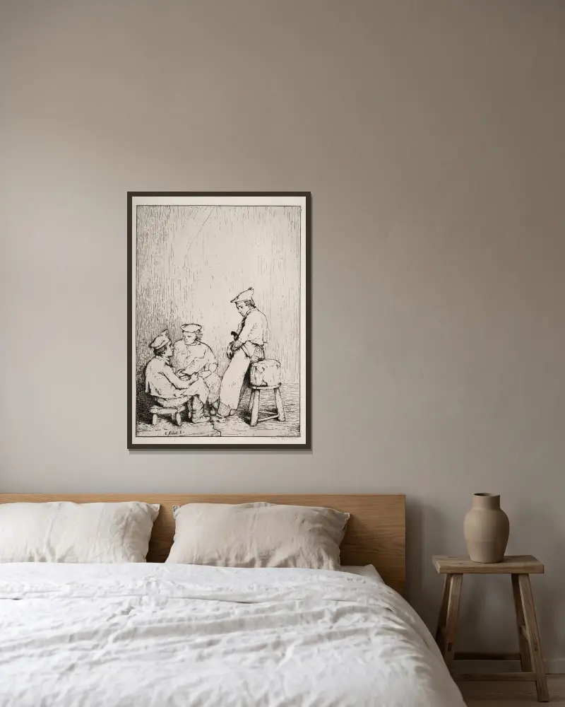 Die Karte von Théodule Ribot gerahmt an einer Wand