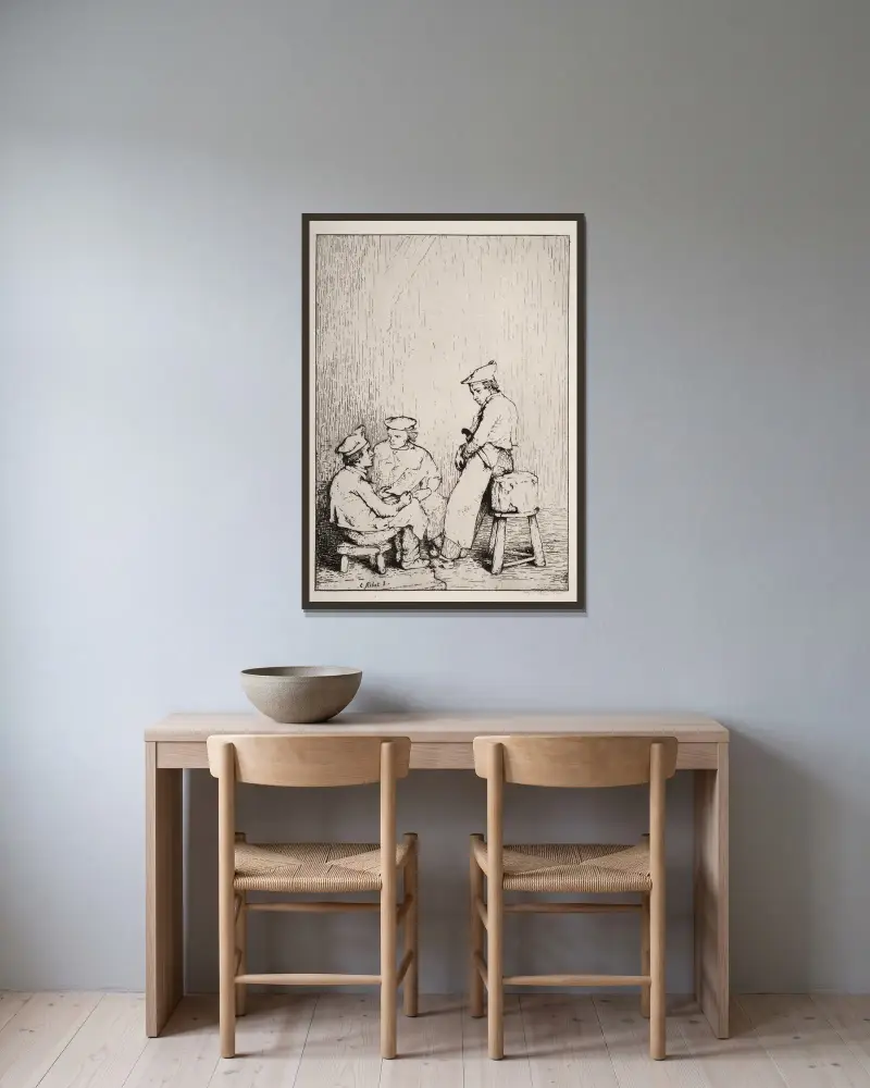 Die Karte von Théodule Ribot gerahmt an einer Wand