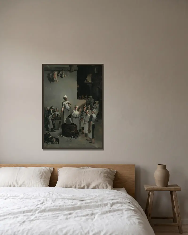La Fête Du Chef av Théodule Ribot inramad på en vägg