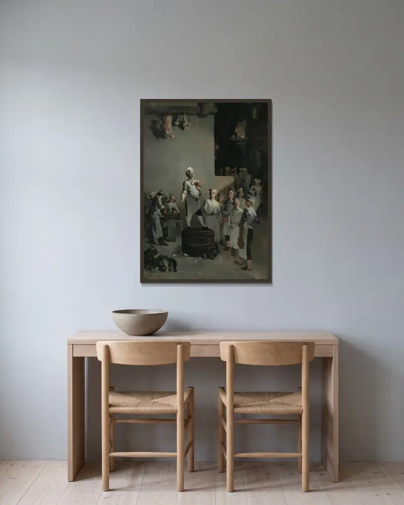 La Fête Du Chef av Théodule Ribot inramad på en vägg