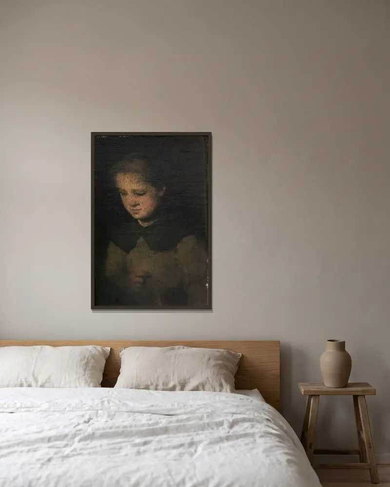 Dziewczynka w szarości, Théodule Ribot w ramie na ścianie