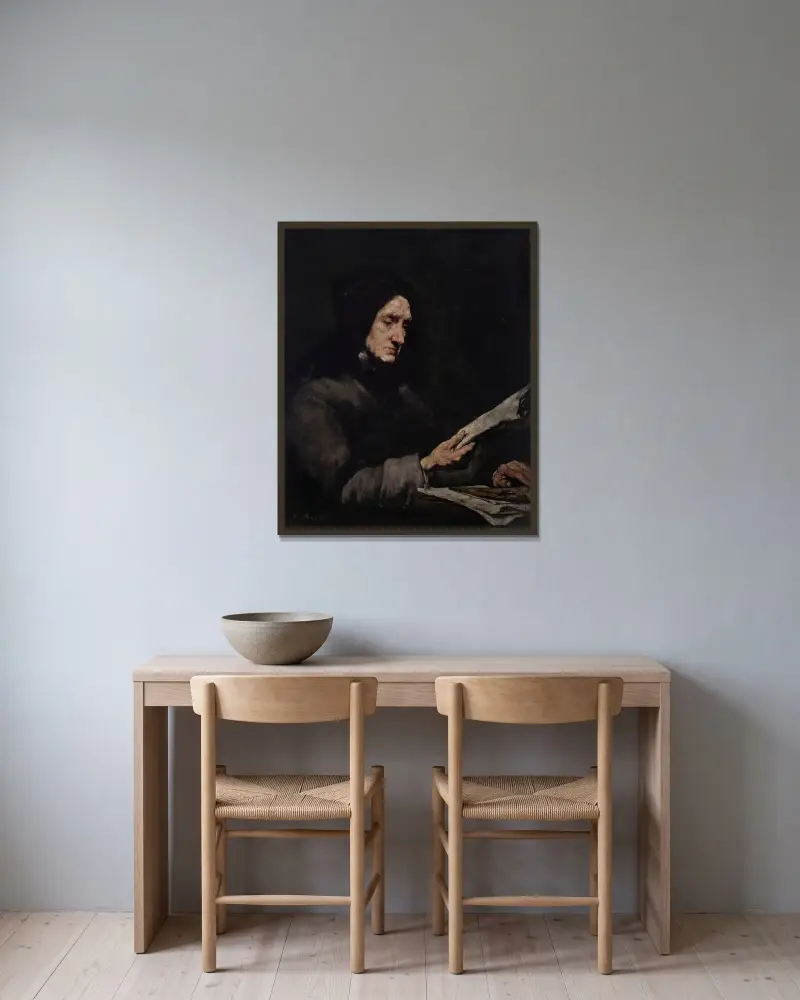 Familjetitlarna (Släktens genealogi) av Théodule Ribot inramad på en vägg