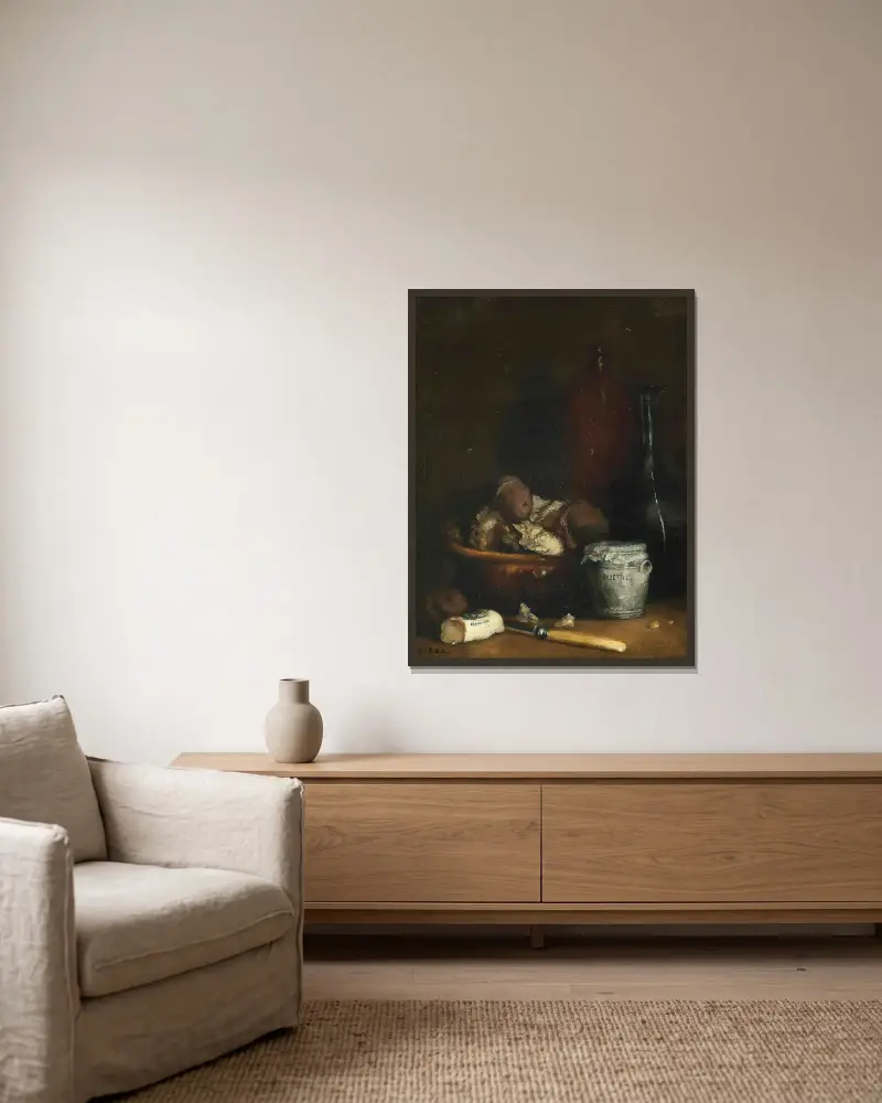 Rillettes mit Beilagen von Théodule Ribot gerahmt an einer Wand