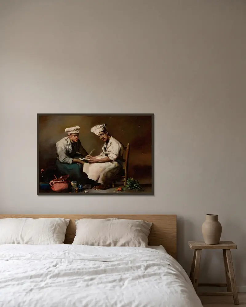 Receptet av Théodule Ribot inramad på en vägg