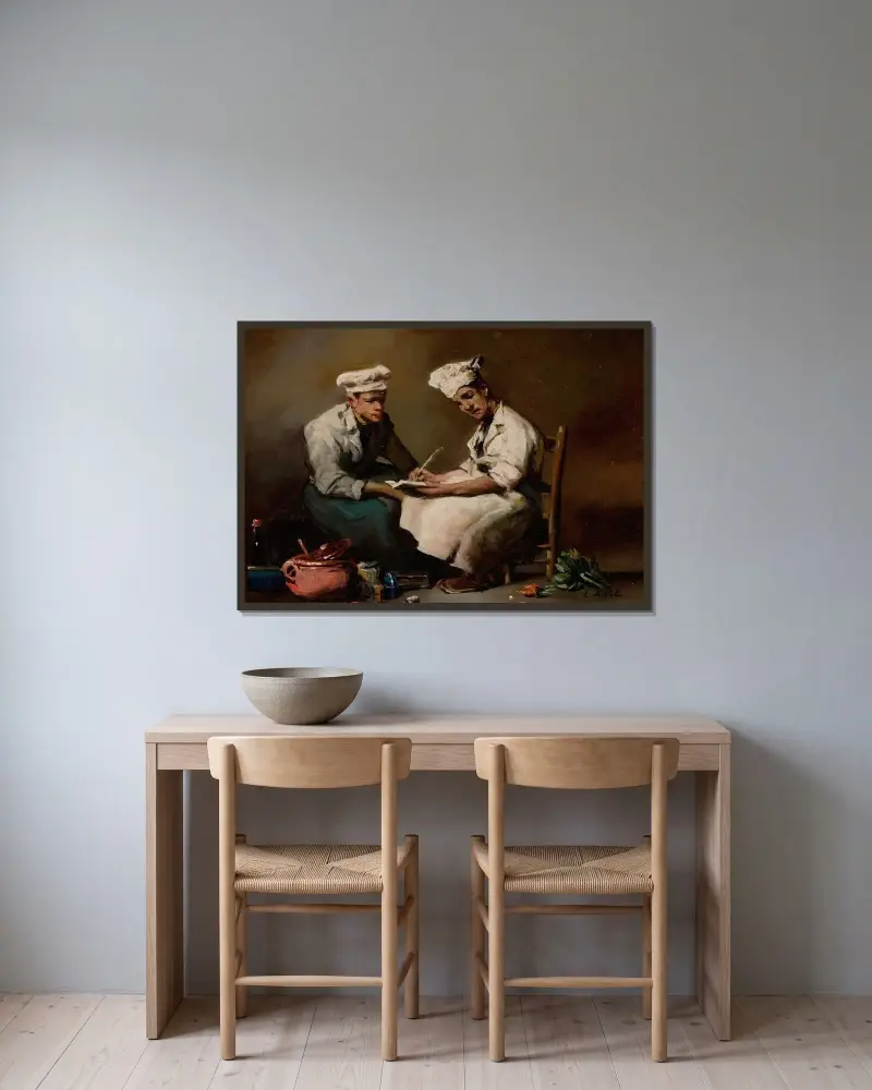 Receptet av Théodule Ribot inramad på en vägg
