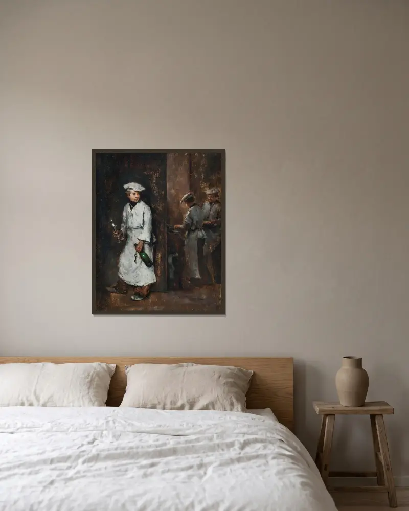 Den unge sommelieren av Théodule Ribot inramad på en vägg