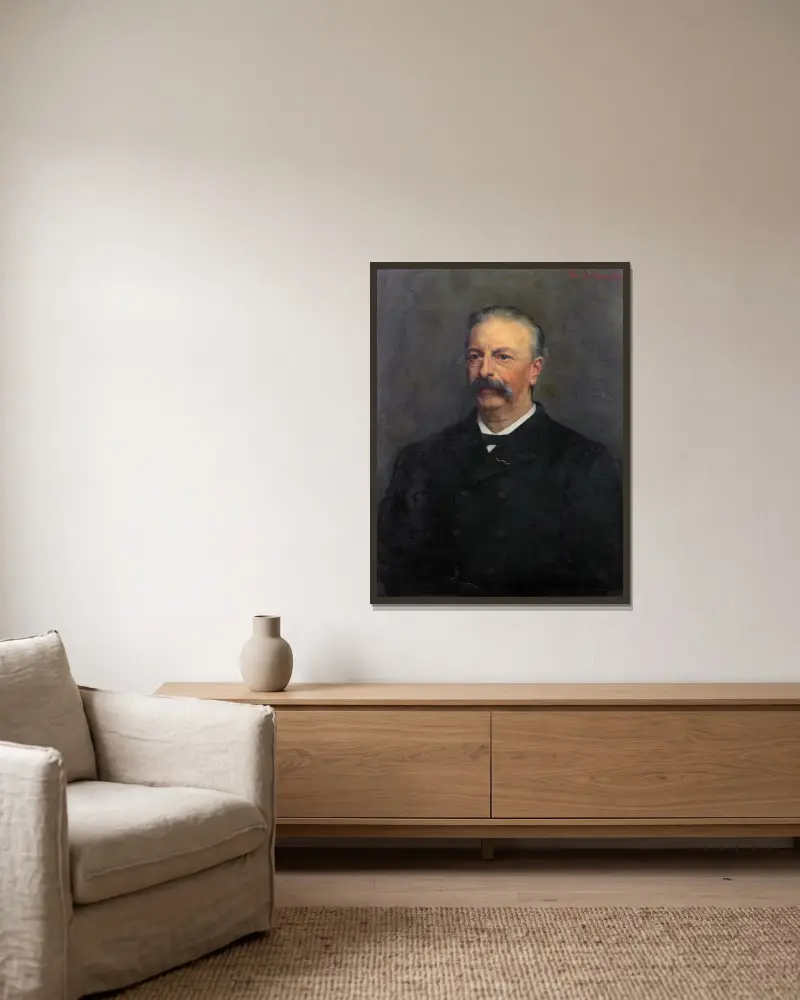 Louis Marie de Laat de Kanter av Thérèse Schwartze inramad på en vägg