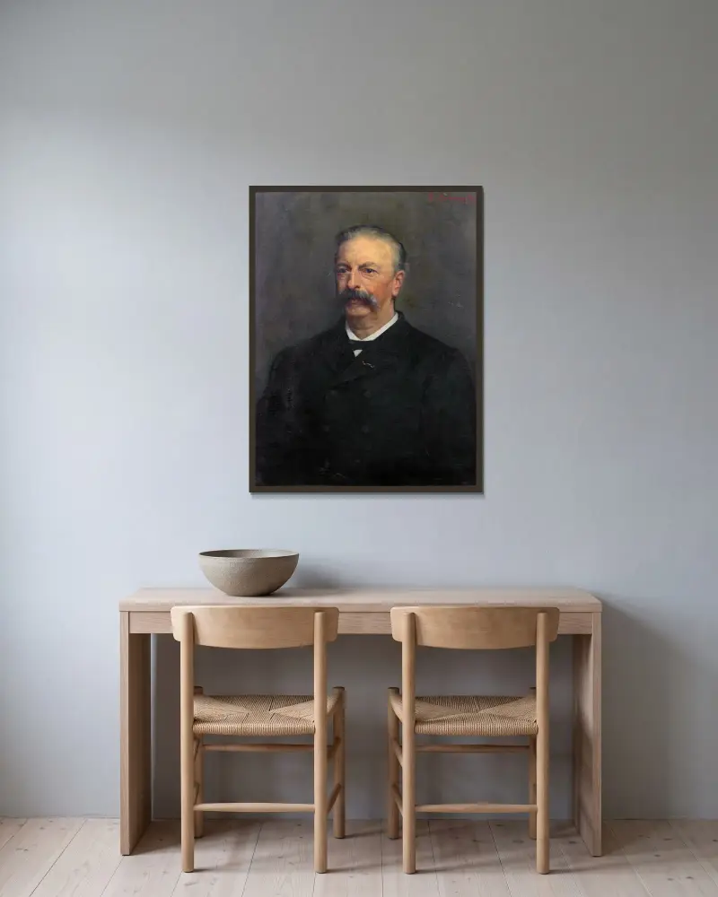Louis Marie de Laat de Kanter av Thérèse Schwartze inramad på en vägg