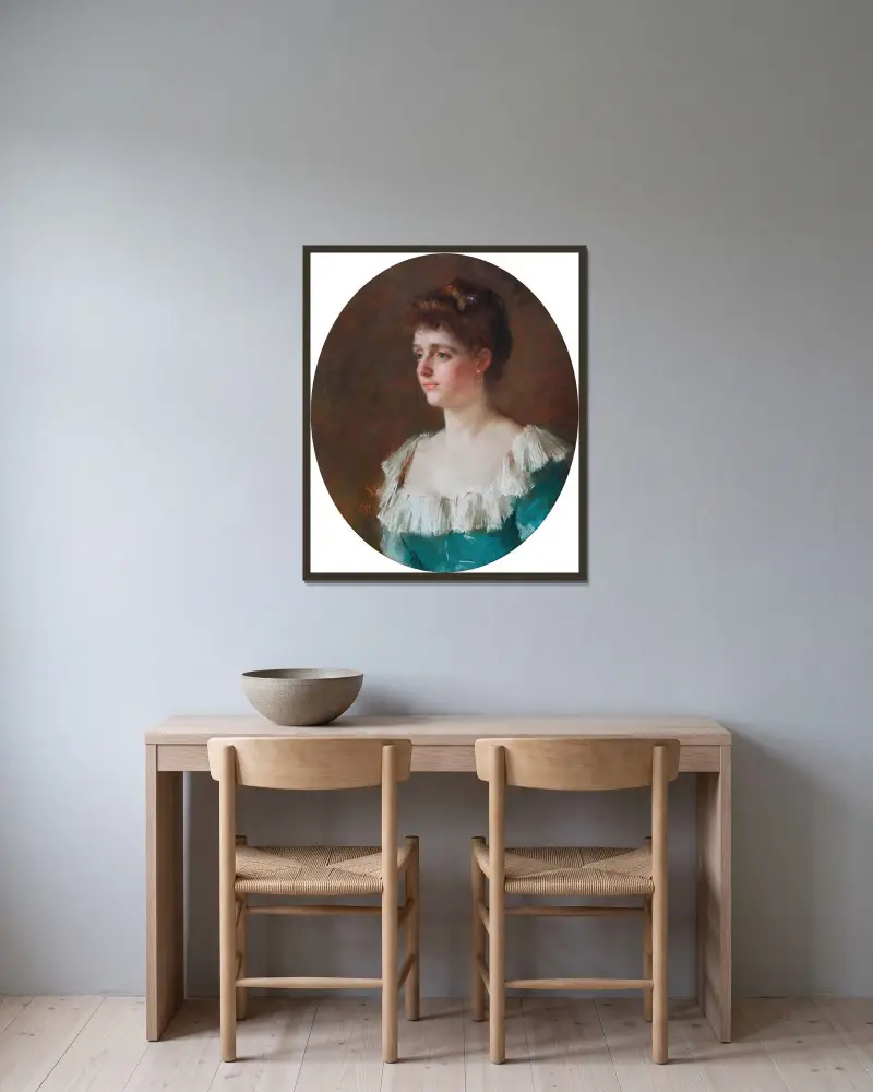 Maria Cornelia Schimmelpenninck van der Oye (1857-1891) av Thérèse Schwartze inramad på en vägg