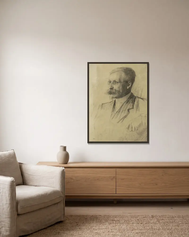 Portret van de heer van Duyl – nr 1 av Thérèse Schwartze inramad på en vägg
