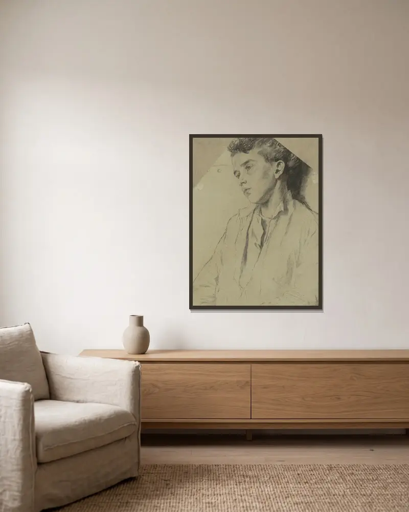 Portret van een jongen av Thérèse Schwartze inramad på en vägg