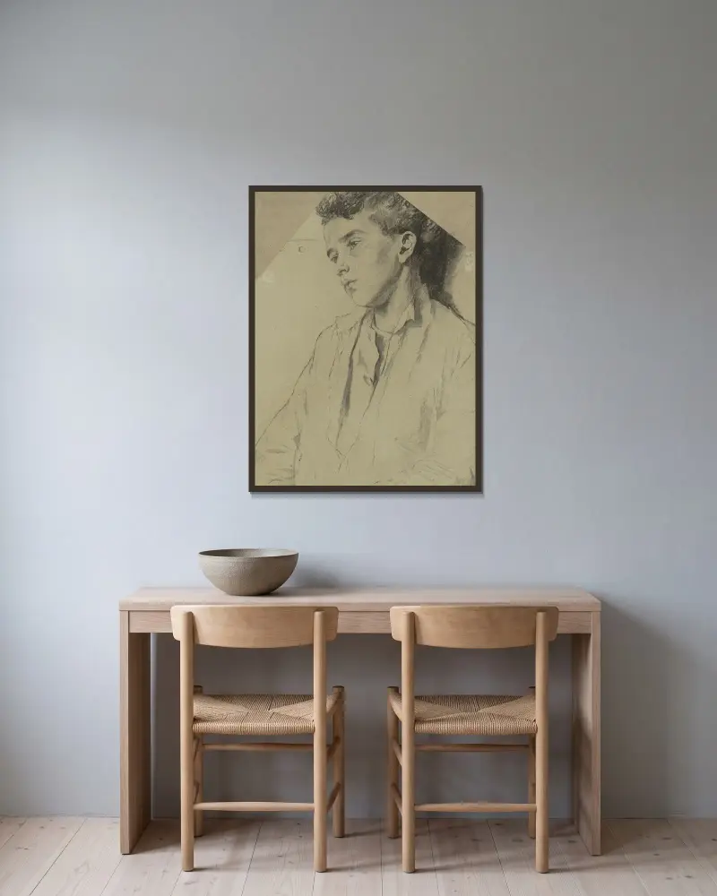 Portret van een jongen av Thérèse Schwartze inramad på en vägg