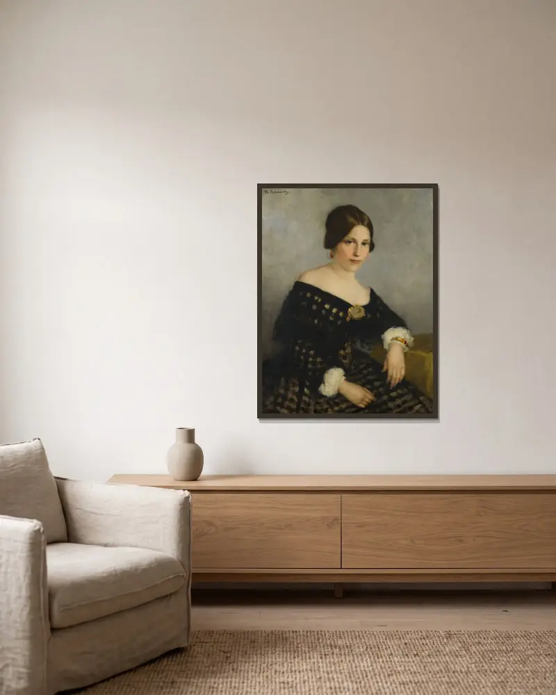 Sophia Adriana de Bruijn (1816-1890) av Thérèse Schwartze inramad på en vägg