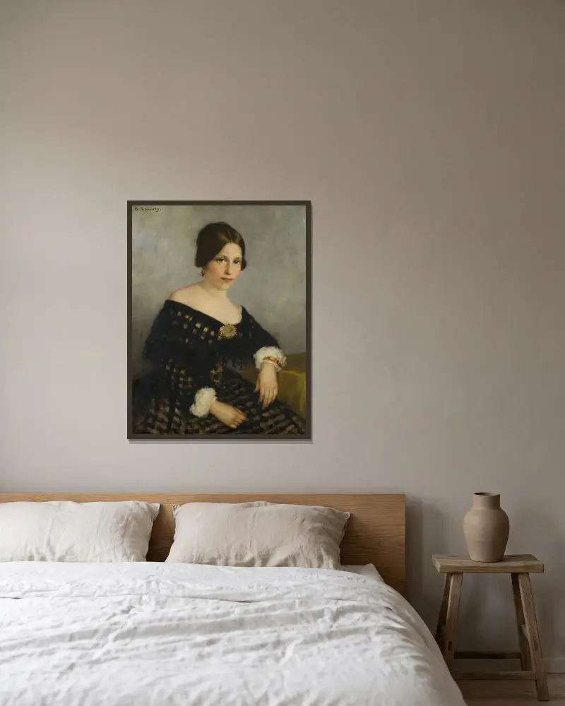Sophia Adriana de Bruijn (1816-1890) av Thérèse Schwartze inramad på en vägg