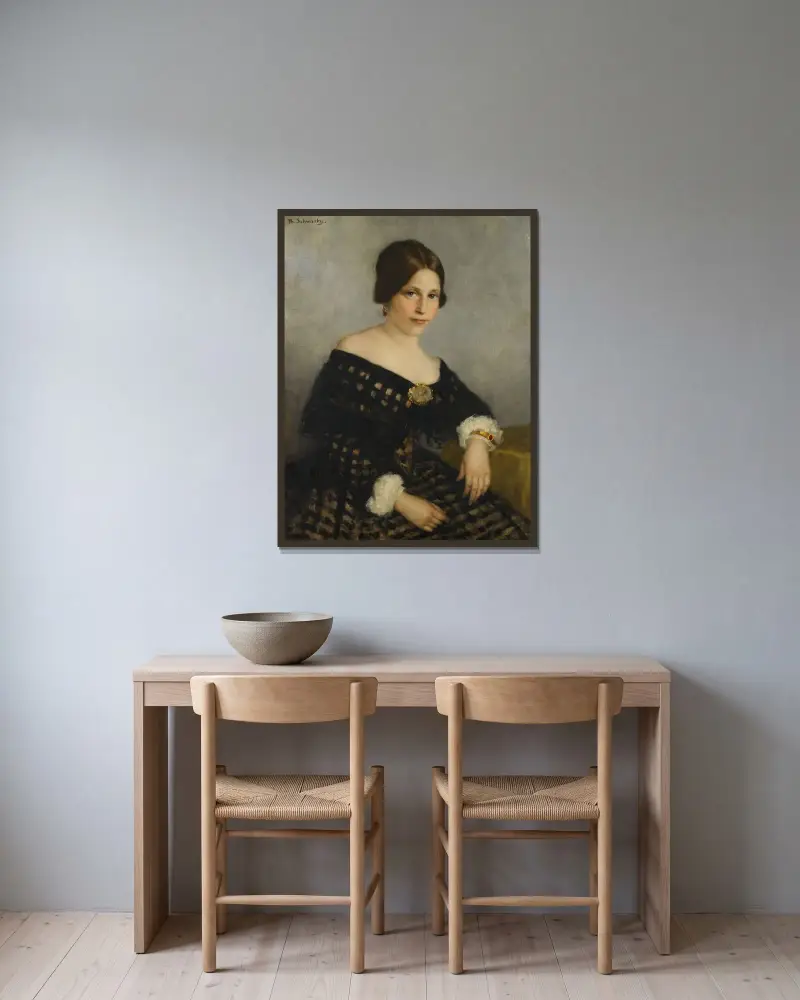 Sophia Adriana de Bruijn (1816-1890) av Thérèse Schwartze inramad på en vägg