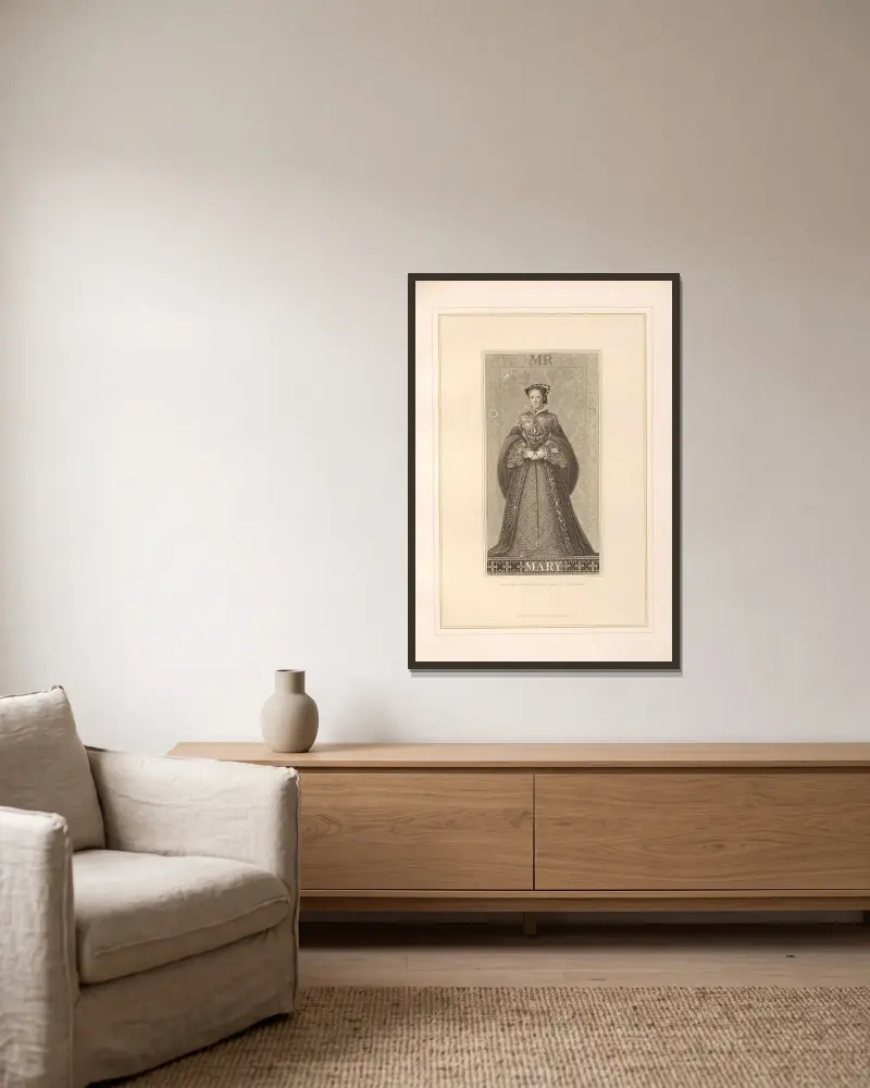 Porträt der Königin Mary von Thomas Archer gerahmt an einer Wand