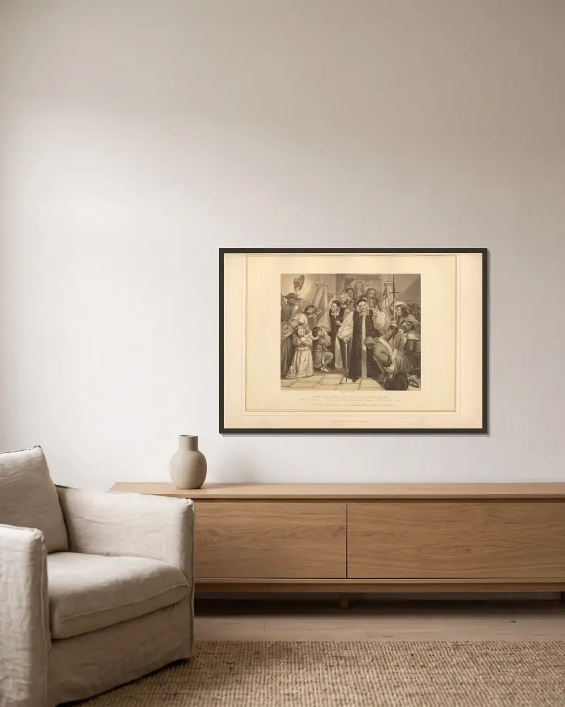 Die Freilassung der sieben Bischöfe von Thomas Archer gerahmt an einer Wand
