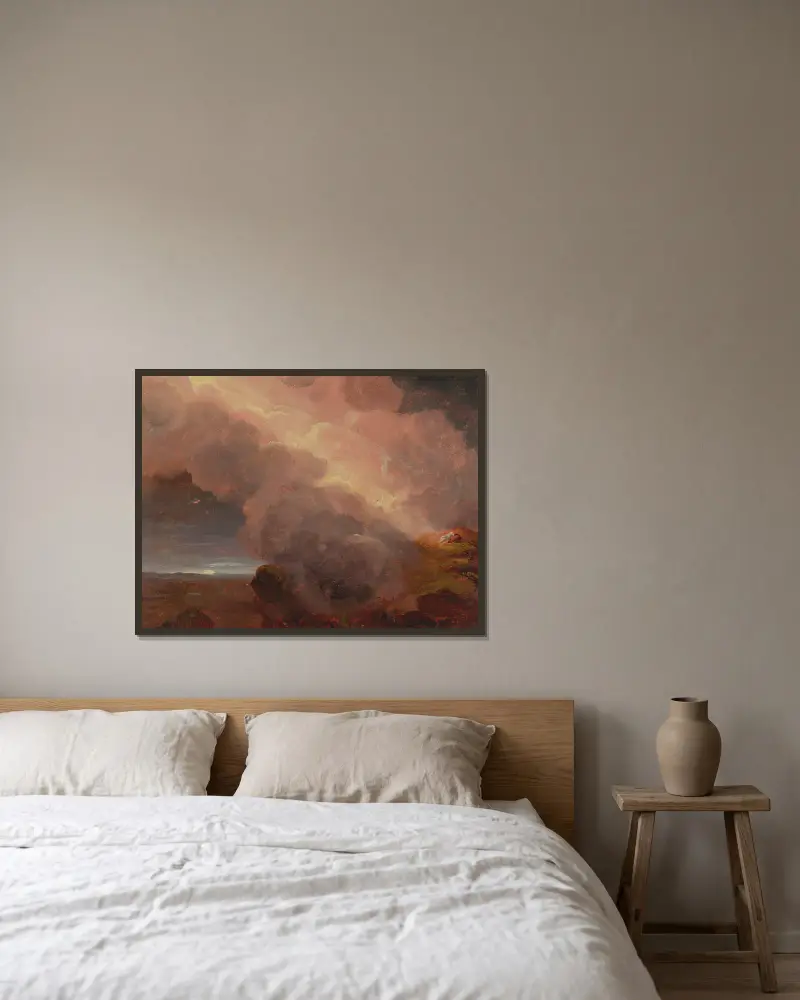 Wolken auf dem Berggipfel von Thomas Cole gerahmt an einer Wand