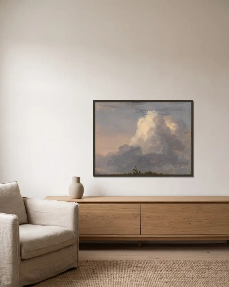 Wolken von Thomas Cole gerahmt an einer Wand