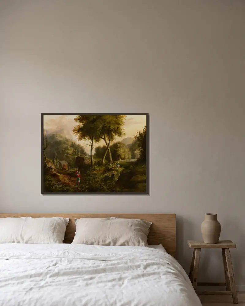 Landschaft von Thomas Cole gerahmt an einer Wand